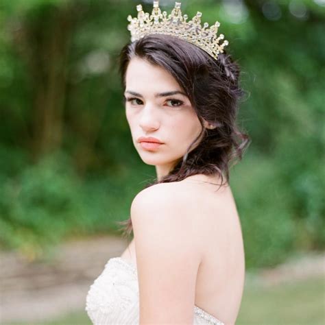 Bridal Tiara - QUEEN VICTORIA Gold Royal Bridal Tiara Crystal Wedding ...