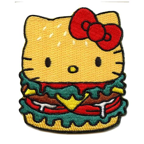 Officially Licensed Hello Kitty Burger Patch Cartoon Etsy