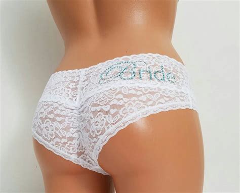 White Ruched Booty Cheeky Panties W Something Blue Etsy