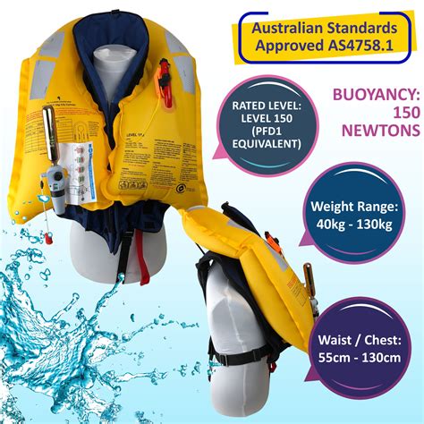 Adult Automatic Inflatable Life Jacket Pfd 1 Yoke Type Lifejackets