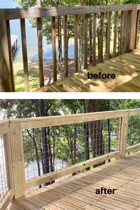 DIY Hog Wire Deck Railing - DIY Home Improvement Blog