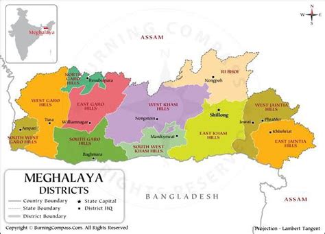 Meghalaya Map | India map, Shillong, Meghalaya