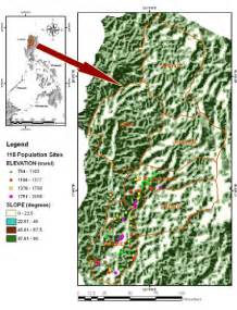 Map of the Cordillera Central Range showing the spatial distribution ...