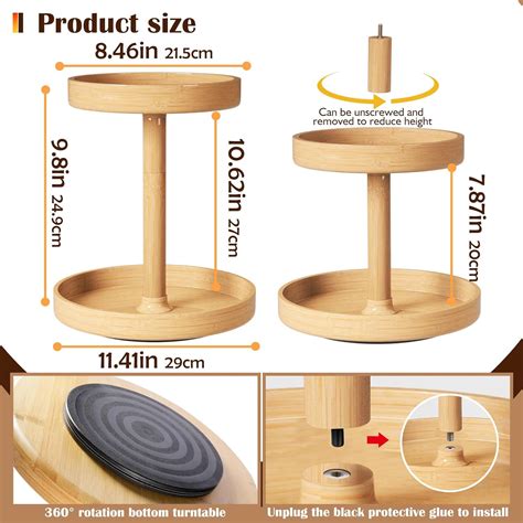 Organizador Lazy Susan De Bamb De Niveles Para Cocina Tocadiscos