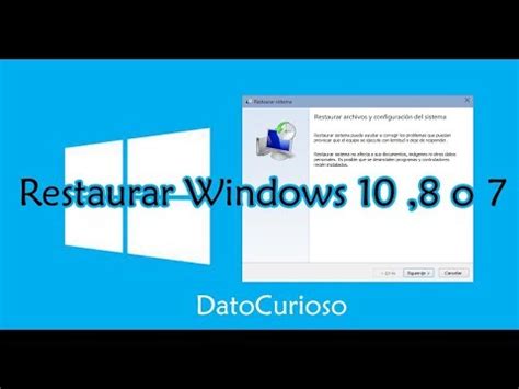 Como Restaurar Windows A Un Punto Anterior Sin Perder Tus Datos Youtube