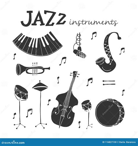 Jazz Instruments Icons Stock Vector Illustration Of Blues 116827130