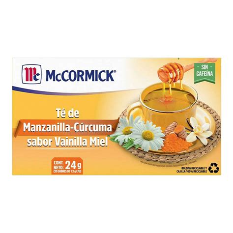 T Mccormick Sabor Manzanilla Y C Rcuma Con Miel Sobres G F Nix