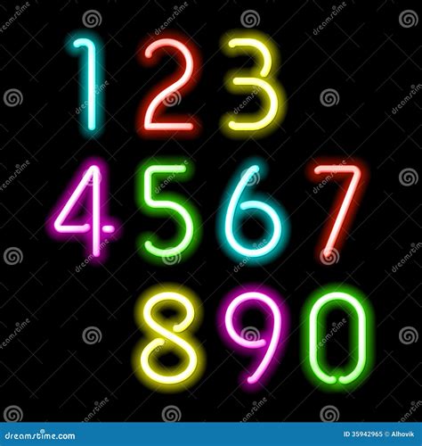 Neon Numbers Royalty Free Stock Photo - Image: 35942965