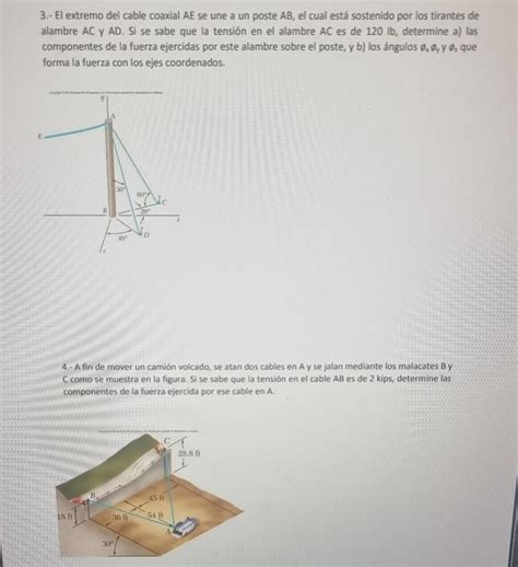 Solved El Extremo Del Cable Coaxial Ae Se Une A Un Poste Chegg