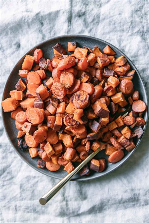 Roasted Sweet Potatoes And Carrots ⋆ Easy And Tasty Sheetpan Side Dish