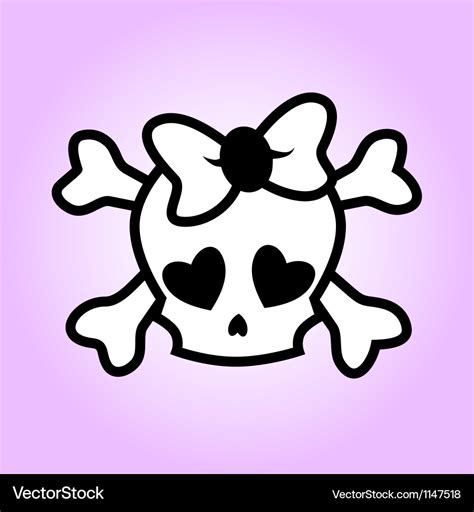 Girly skull Royalty Free Vector Image - VectorStock