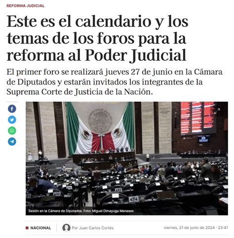 Este Es El Calendario Y Los Temas De Los Foros Para La Reforma Al Poder Judicial