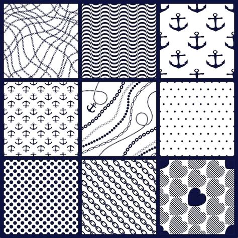 Premium Vector Chains Anchors Rope Polka Dot Seamless Pattern