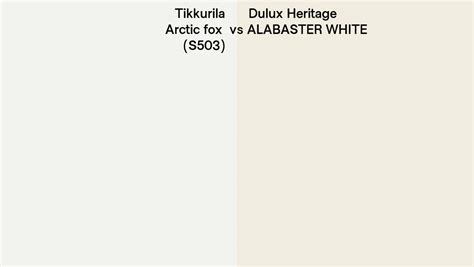 Tikkurila Arctic Fox S503 Vs Dulux Heritage ALABASTER WHITE Side By