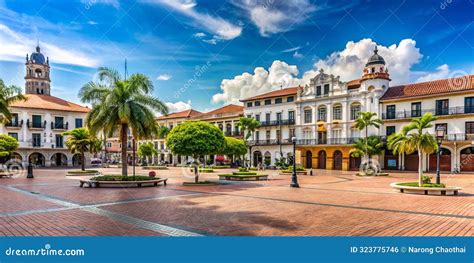 Plaza De Independencia Panama Casco Antiguo Ai Generative Stock Photo