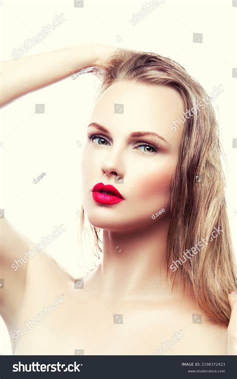 Sexy Woman Model Bright Makeup Blonde Stock Photo Shutterstock