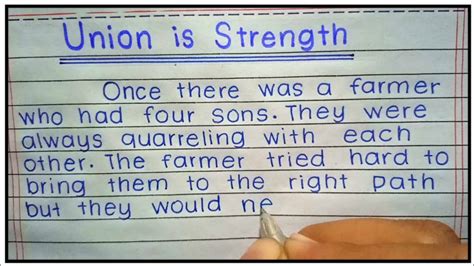 Unity Is Strength Story In English Union Is Strength Story A Farmer