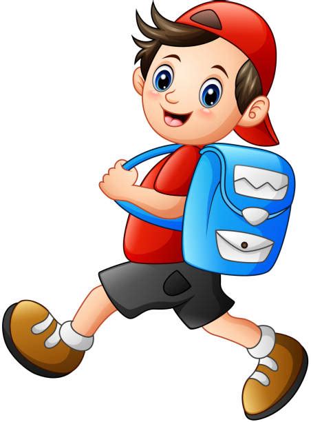 Kids Go To School Back To School Cute Cartoon Children Illustrations ...