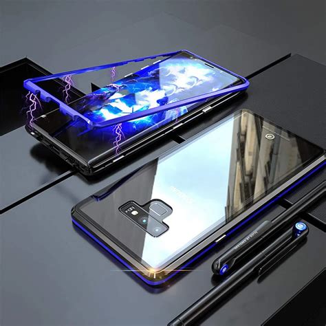 360 Magnetic Adsorption Cases For Samsung S9 Tempered Glass Back Magnet