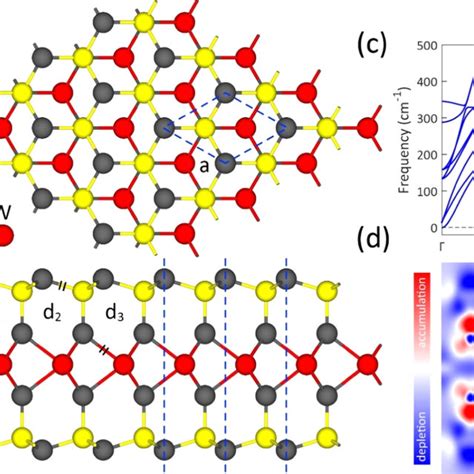 A Top And B Side Views Of Wsi2n4 Monolayer The Unit Cell And