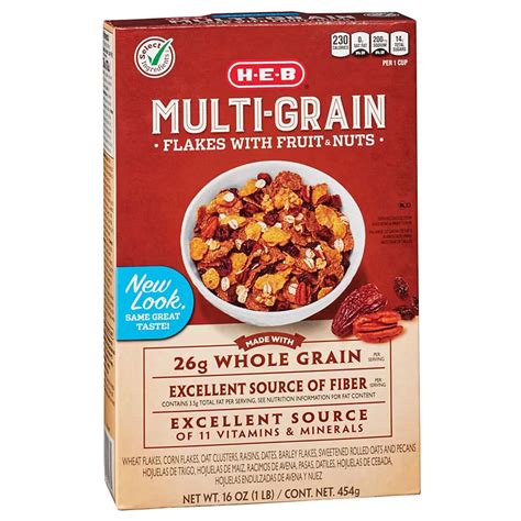 H E B Select Ingredients Multi Grain Flakes With Fruits And Nuts Cereal