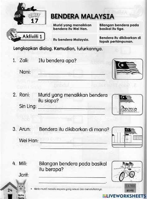 Lembaran Kerja Latihan Bm Tahun 1 Buku Latihan Bahasa Melayu Tahun 1