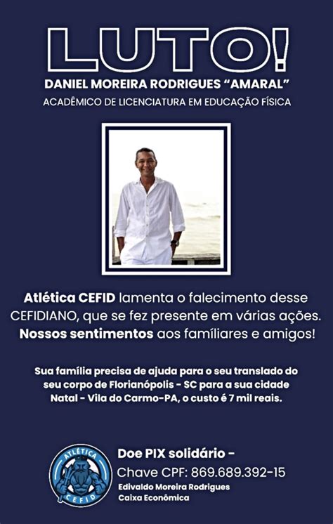 Notícia Udesc Cefid lamenta morte do aluno Daniel Rodrigues e pede