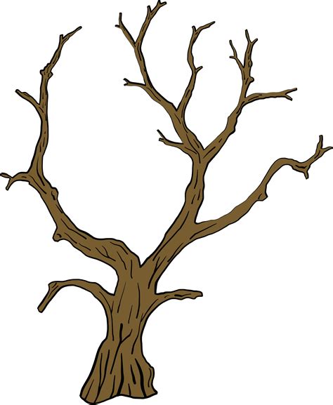 Simplicity Halloween Dead Tree Freehand Drawing Silhouette Flat Design