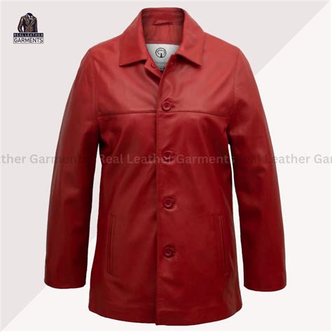 Women Sheepskin Red Leather Coat Real Leather Garments