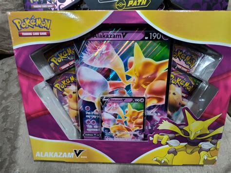 Pokemon Tcg Alakazam V Collection Box Trading Card Game Box Set Foil Ebay