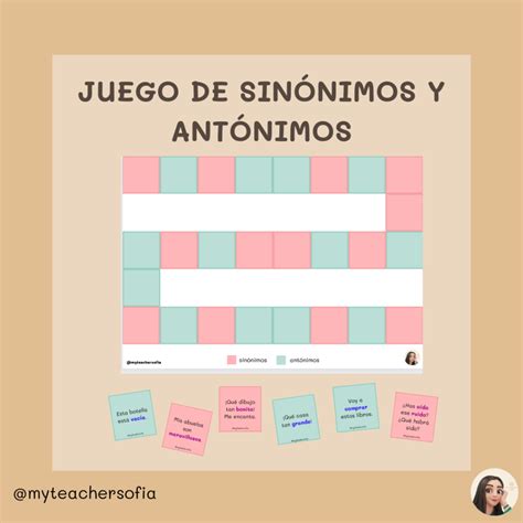 Juego De Sin Nimos Y Ant Nimos Aula En Juego