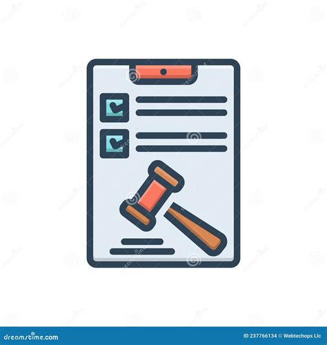 Color Illustration Icon For Enforcement Authority And Judgment Stock