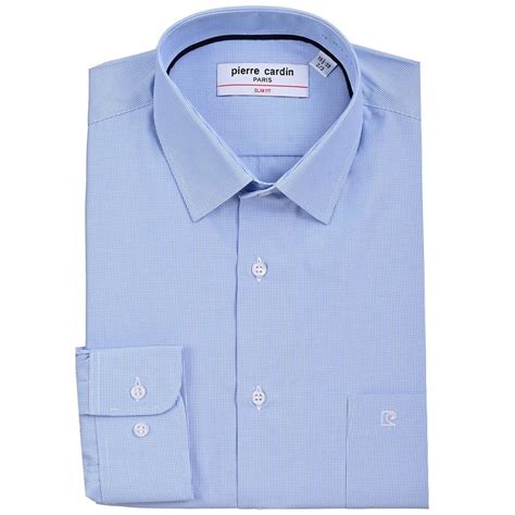 Camisa Vestir Pierre Cardin Slim Fit Azul Para Hombre