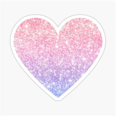 Light Pink And Purple Ombre Faux Glitter Heart Sticker For Sale By Felicity K Redbubble