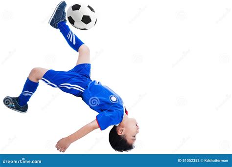 Youth Soccer Player Kicking The Ball Stock Photo Image 51052352