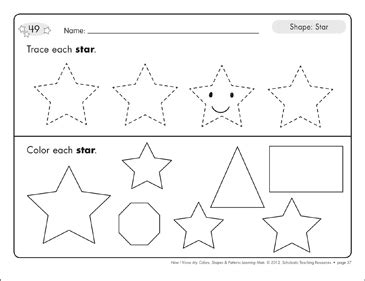 Star Tracing Worksheet - Printable Tracing Shapes Worksheets ...