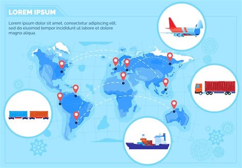 Premium Vector Global Logistics Delivery Network Illustration