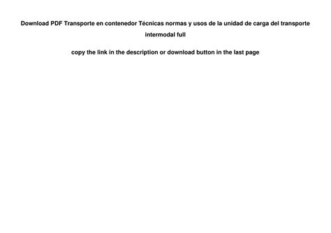 PPT Download PDF Transporte en contenedor Técnicas normas y usos de