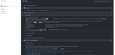 The Command Php Artisan Key Generate Cause Error When Using In Github