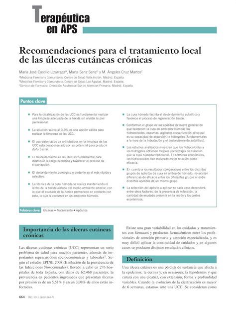 PDF Recomendaciones para el tratamiento local de las úlceras cutáneas