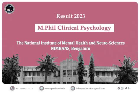 NIMHANS Bengaluru M Phil Clinical Psychology Entrance 2023 Results Out