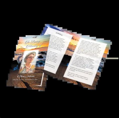 Funeral And Memorial Handouts Leaflets And Obituary Pamphlets