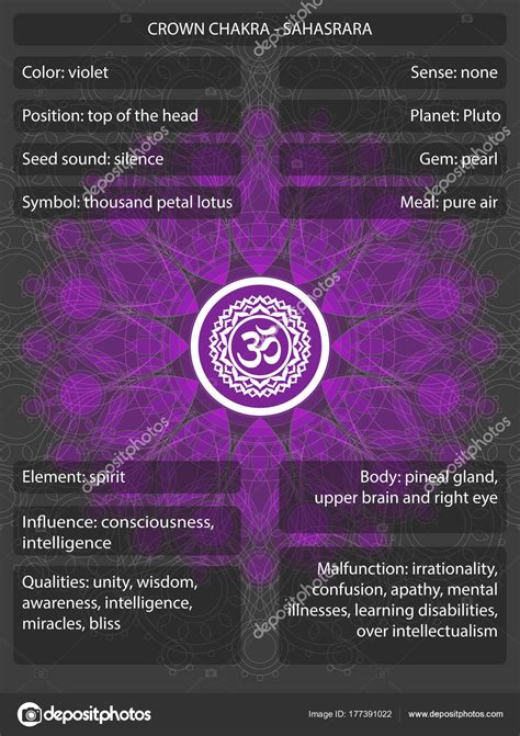 Chakras Symbols With Meanings Infographic Stock Vector By ©s Belinska 177391022