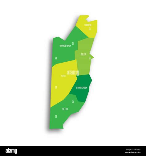 Belize Political Map Of Administrative Divisions Stock Vector Image