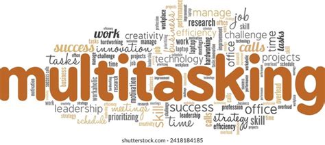 Multitasking Word Cloud Isolated On White Stock Vector Royalty Free