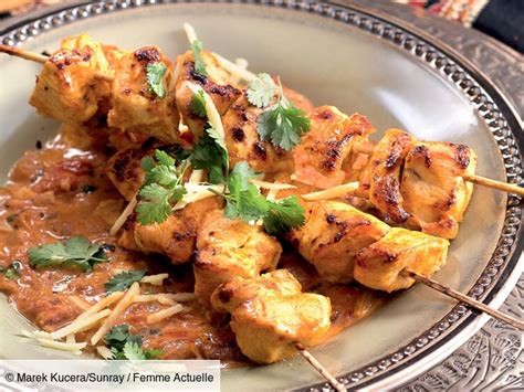 Brochettes de poulet à l indienne Femme Actuelle Le MAG