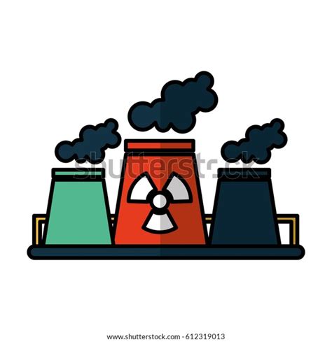 Nuclear Plant Chimney Icon Stock Vector Royalty Free