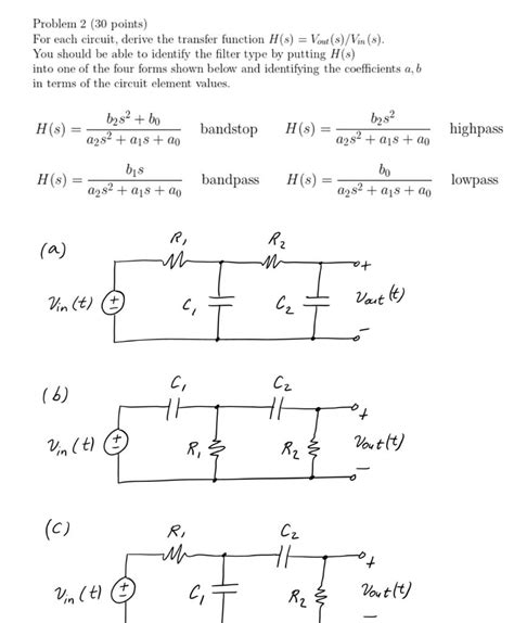 Solved Problem 2 30 Points For Each Circuit Derive The