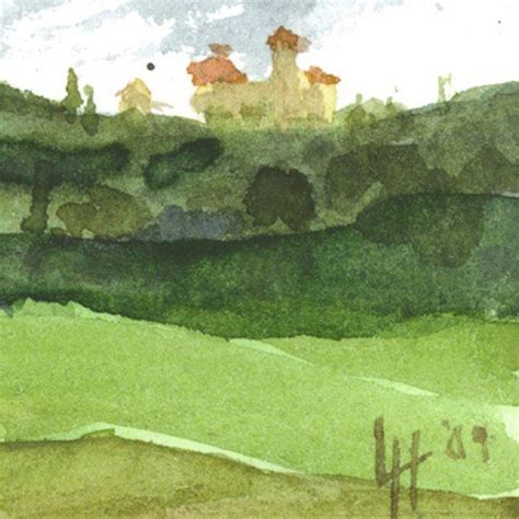 Italian Landscape Castle Montecchio Watercolor Art Print Etsy