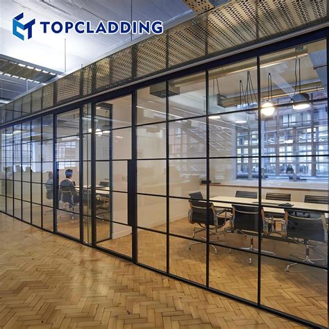 Grid Design Single Glazing Office Operable Modular Acoustic Frosted